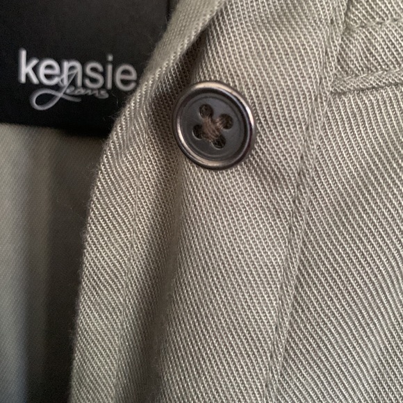 NWT Kensie Jeans 100% Modal Utility Jacket in Shadow Khaki Green Drawstring - Picture 4 of 7